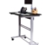 Stand Up Desk Store 100cm Länge Höhenverstellbarer Schreibtisch (Rahmen silber/Holz schwarz) - 3