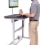 Stand Up Desk Store 100cm Länge Höhenverstellbarer Schreibtisch (Rahmen silber/Holz schwarz) - 1